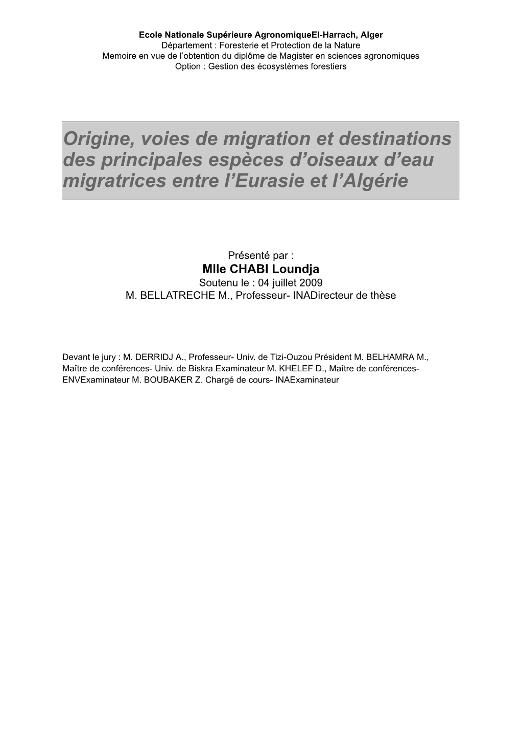 Origine, Voies De Migration Et Destinations Des Principales Espèces D'oiseaux D'eau Migratrices Entre L'eurasie Et L'al