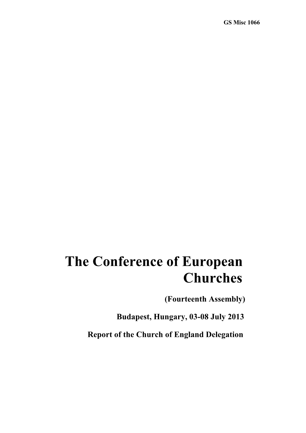 The Conference of European Churches