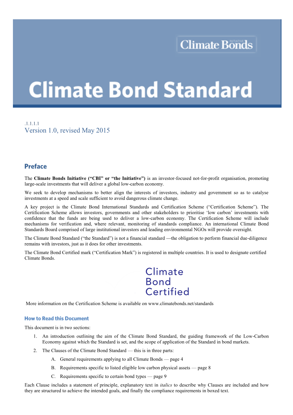 CBI Climate Bond Standard