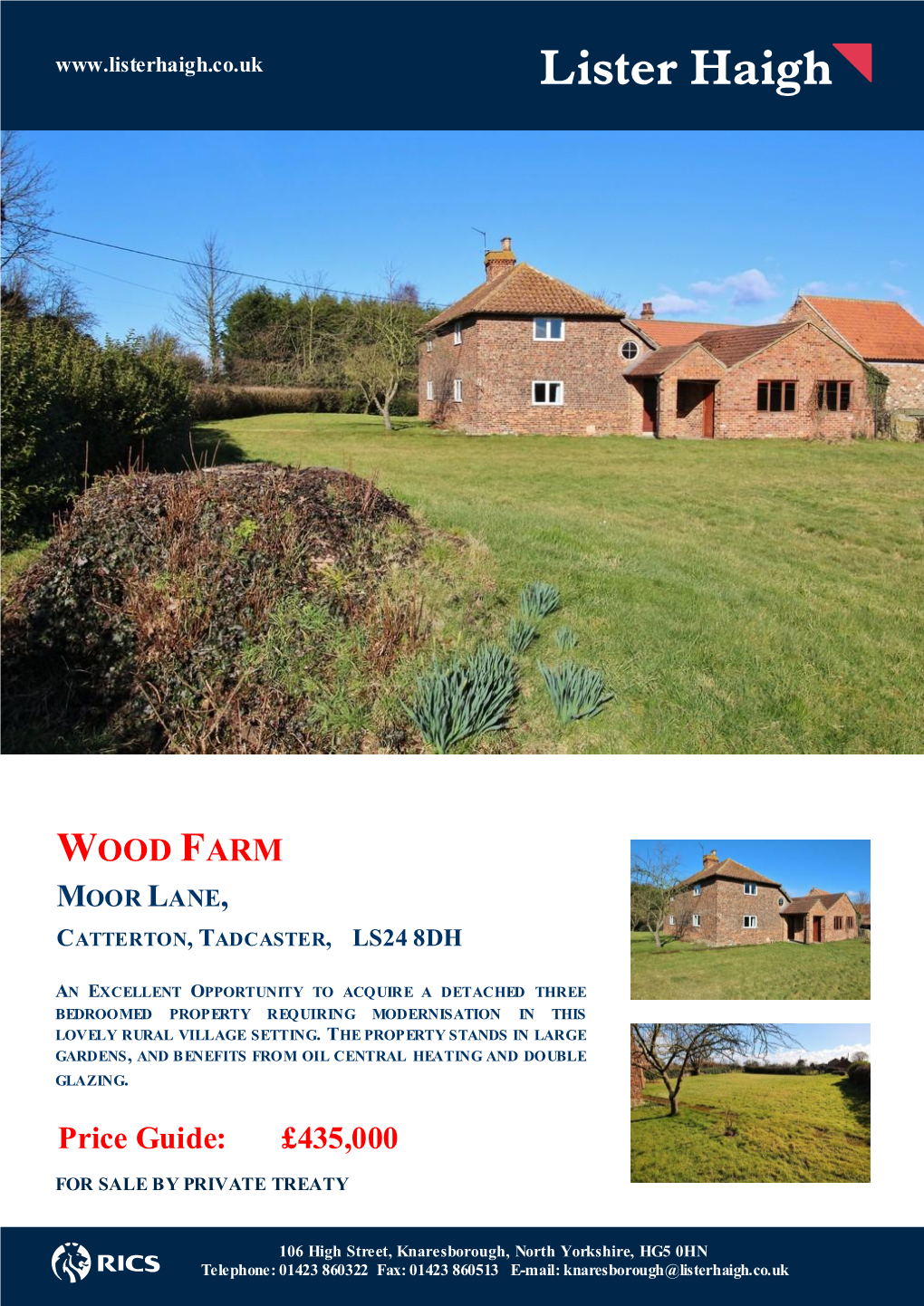 Wood Farm Moor Lane, Catterton, Tadcaster, Ls24 8Dh