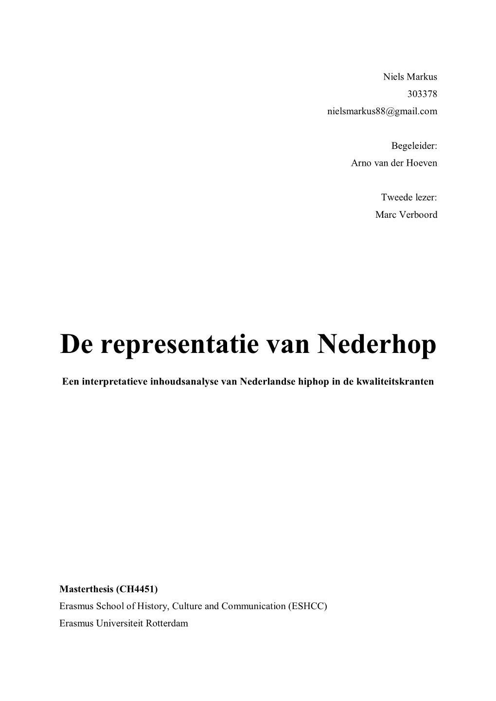 De Representatie Van Nederhop