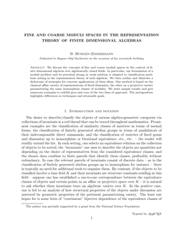 Fine and Coarse Moduli Spaces in the Representation Theory of Finite Dimensional Algebras