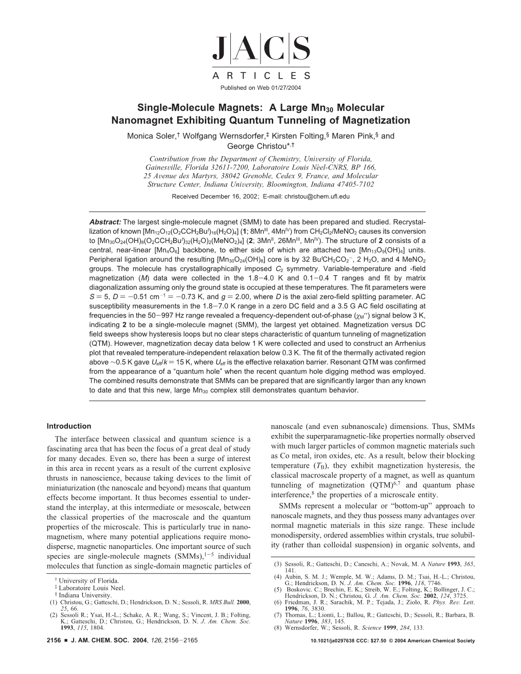 Single-Molecule Magnets: a Large Mn30 Molecular Nanomagnet