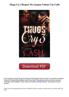 Thugs Cry 3 Respect My Gangsta Volume 3 by Ca$H