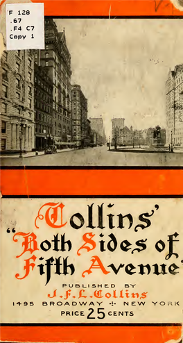 Collin's Both Sides of Fifth Avenue. a Brief History of the Avenue With