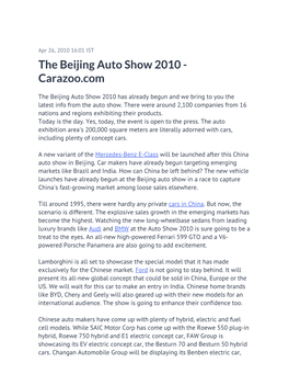 The Beijing Auto Show 2010 - Carazoo.Com
