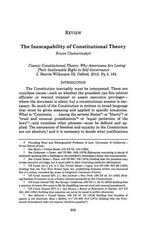 REVIEW the Inescapability of Constitutional Theory