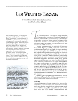 Gem Wealth of Tanzania GEMS & GEMOLOGY Summer 1992 Fipe 1