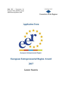 European Entrepreneurial Region Award 2017 Lower Austria