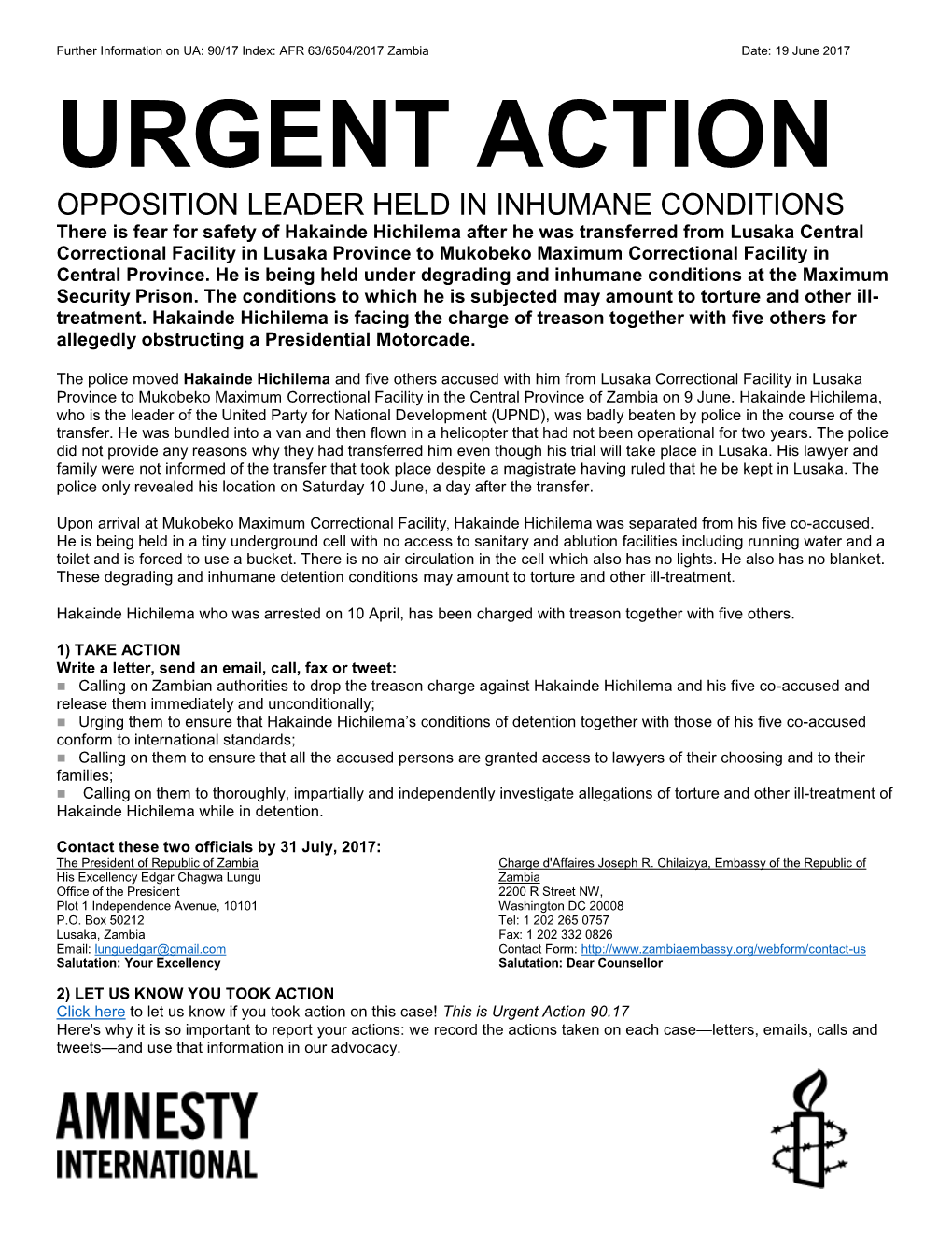 Urgent Action