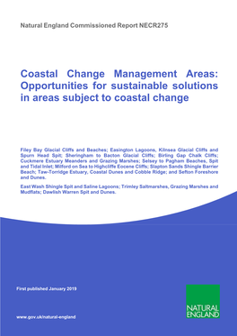 Opportunities for Sustainable Solutions in Areas Subject to Coastal Change