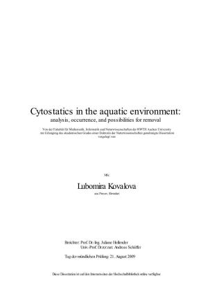 Cytostatics in the Aquatic Environment: Analysis, Occurrence, and Possibilities for Removal