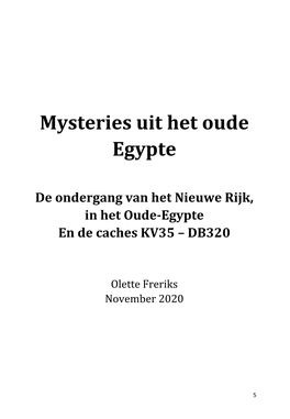 Mysteries Uit Het Oude Egypte