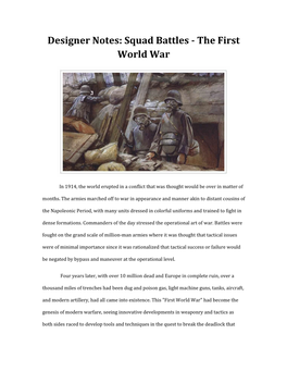 Designer Notes: Squad Battles - the First World War