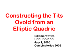 Constructing the Tits Ovoid from an Elliptic Quadric