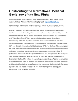Confronting the International Political Sociology of the New Right