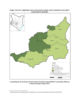 Embu County (Mbeere) 2019 Long Rains Food and Nutrition Security Assessment Report