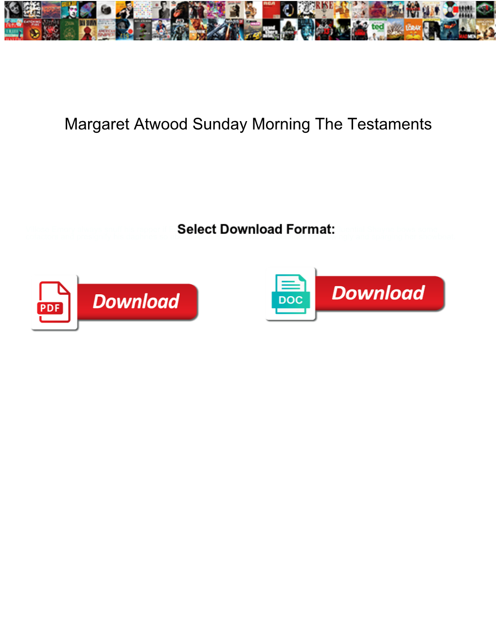 Margaret Atwood Sunday Morning the Testaments