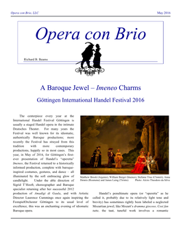 A Baroque Jewel – Imeneo Charms Göttingen International Handel Festival 2016