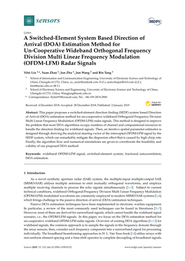 (DOA) Estimation Method for Un-Cooperative Wideband Orthogonal Frequency Division Multi Linear Frequency Modulation (OFDM-LFM) Radar Signals