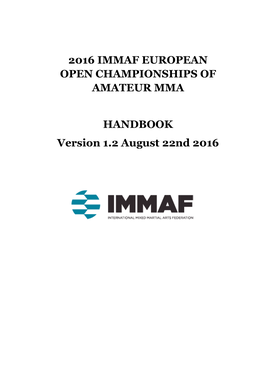 2016 Immaf European Open Championships of Amateur