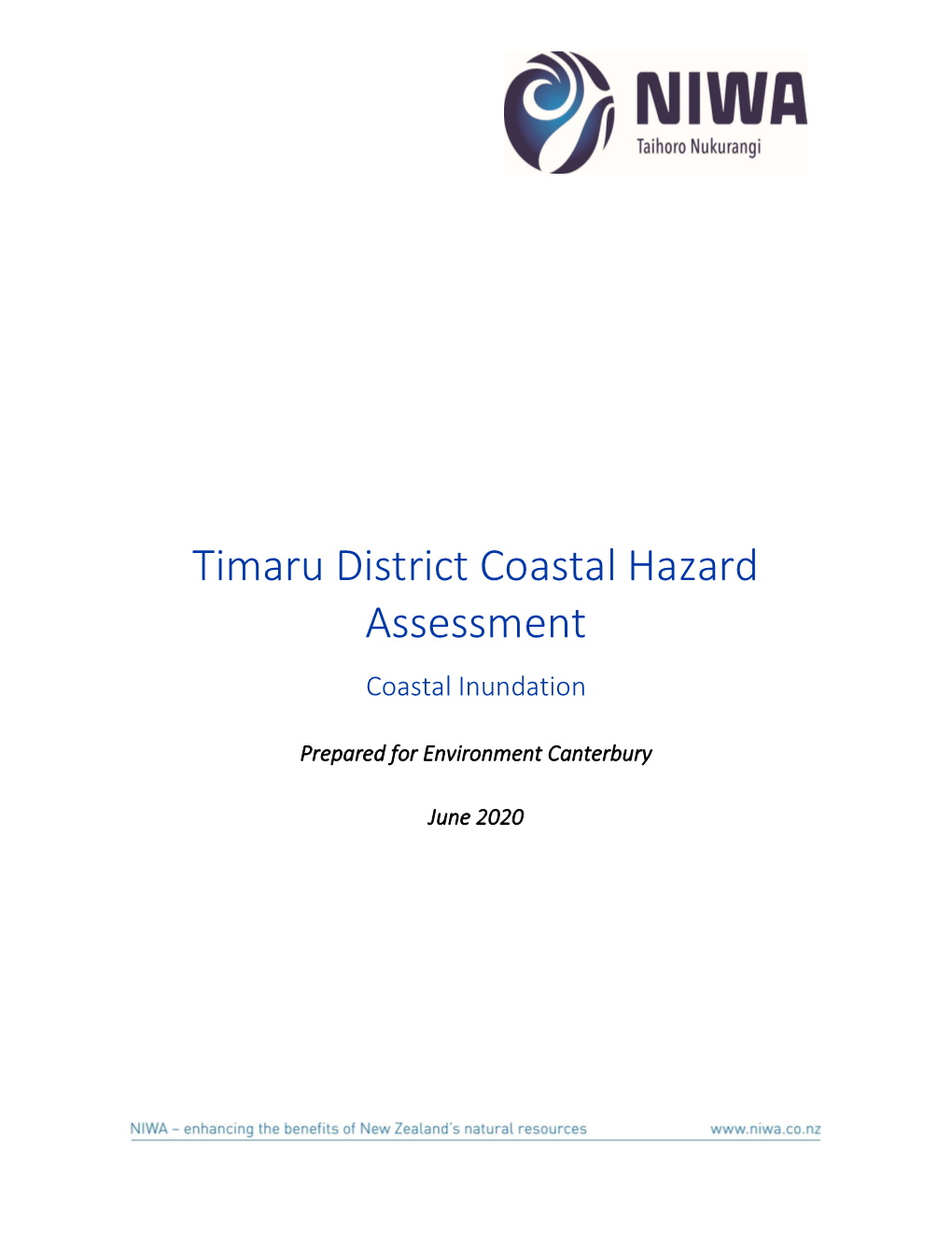 Timaru District Coastal Hazard Assessment Coastal Inundation