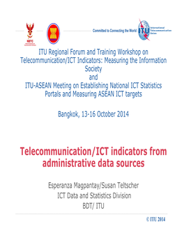 Telecommunication/ICT Indicators from Administrative Data Sources