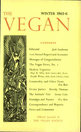 The Vegan News (Quarterly Magazine of the Non-Dairy Vegetarians)