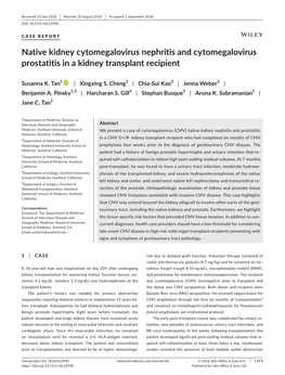 Native Kidney Cytomegalovirus Nephritis and Cytomegalovirus Prostatitis in a Kidney Transplant Recipient