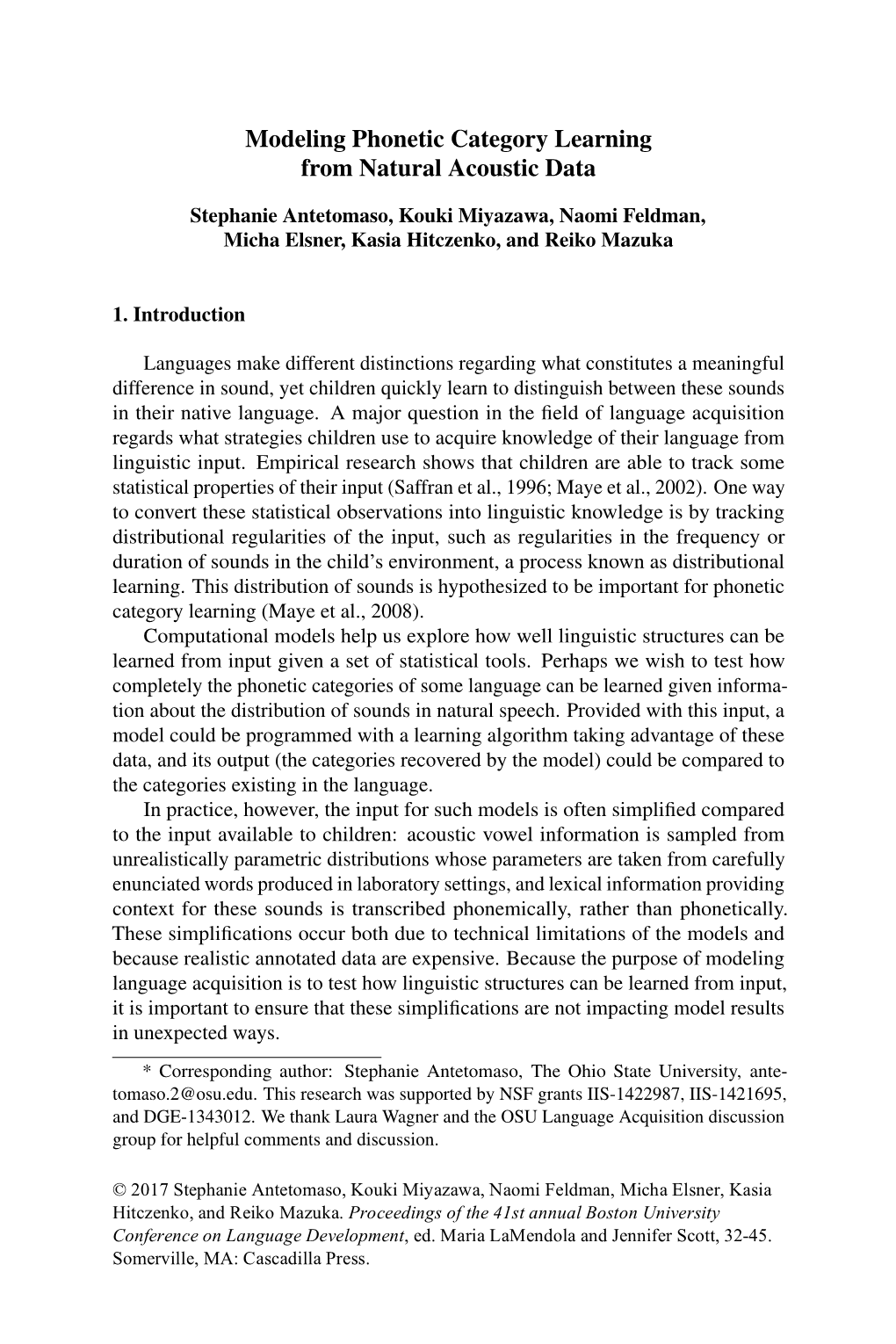 Modeling Phonetic Category Learning from Natural Acoustic Data