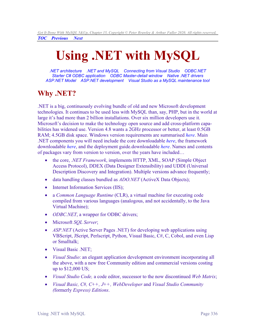 Using .NET with Mysql