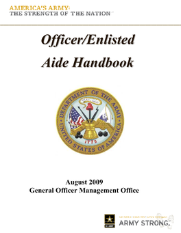Officer/Enlisted Aide Handbook