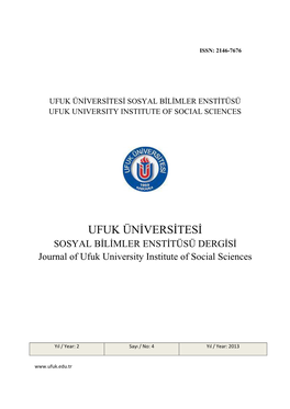 Ufuk Üniversitesi Sosyal Bilimler Enstitüsü Ufuk University Institute of Social Sciences