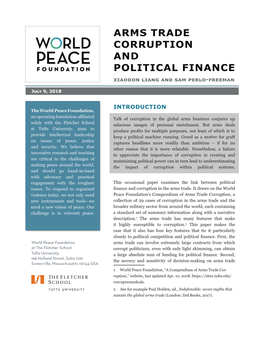 ARMS TRADE CORRUPTION and POLITICAL FINANCE Xiaodon Liang and Sam Perlo-Freeman