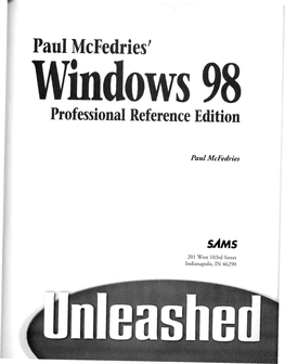 Paul Mcfedries Windows 98 Professional Reference Edition