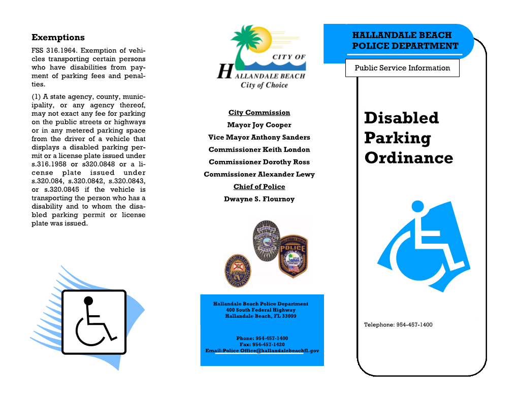 Disabled Parking Ordinance