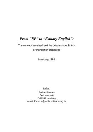 From "RP" to "Estuary English"