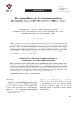 The Gastropod Fauna and Their Abundance, and Some Physicochemical Parameters of Lake Gölbaşı (Hatay, Turkey)