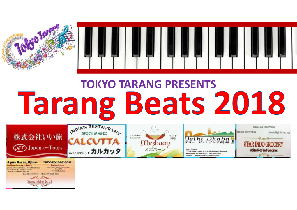 TOKYO TARANG PRESENTS Tarang Beats 2018