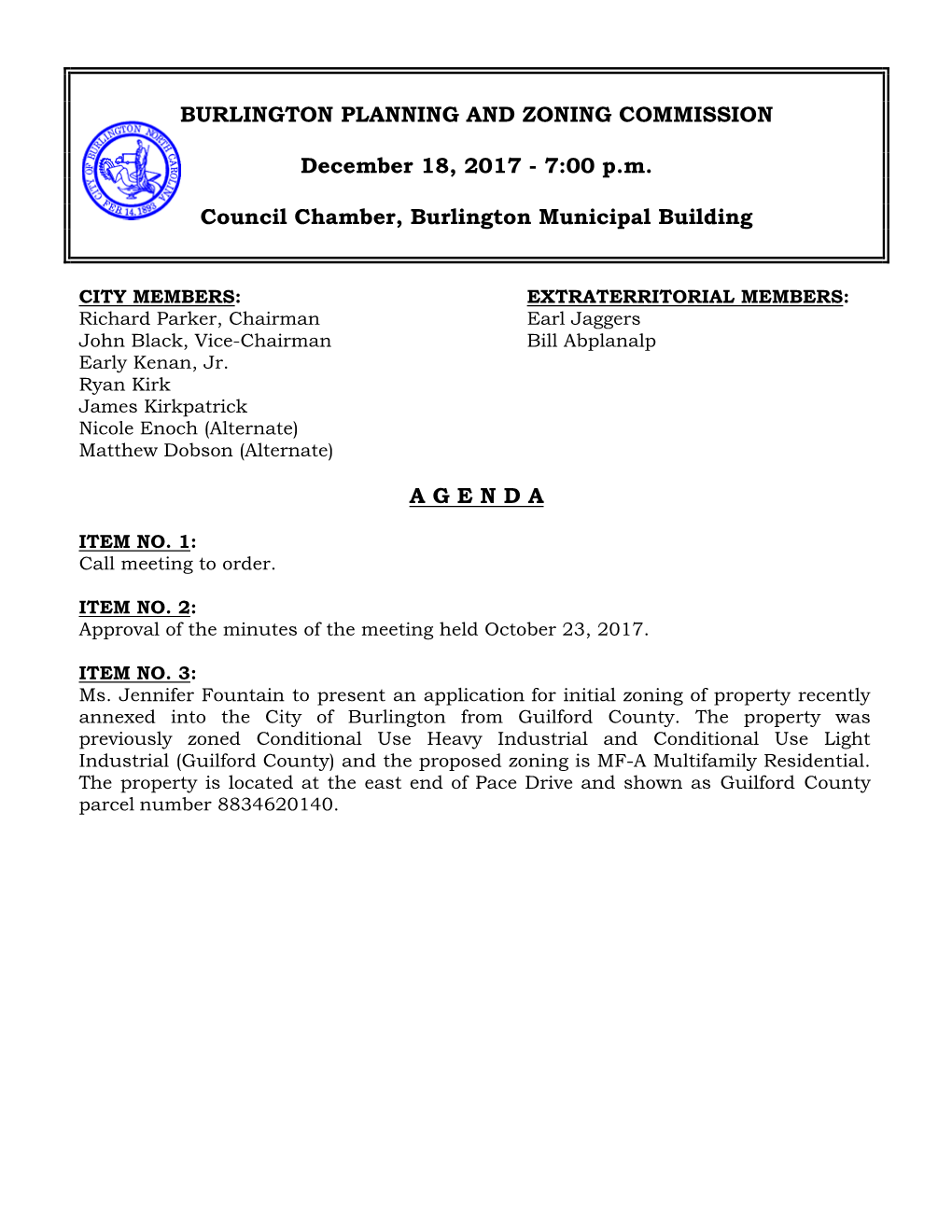 Burlington Planning and Zoning Commission