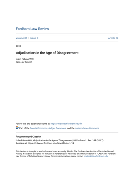 Adjudication in the Age of Disagreement