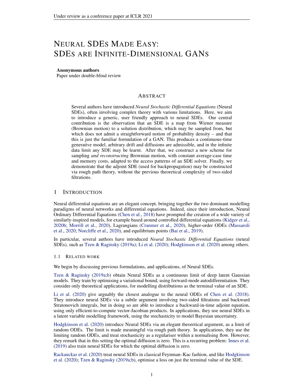 Sdes Are Infinite-Dimensional Gans