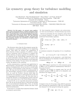 Lie Symmetry Group Theory for Turbulence Modelling and Simulation