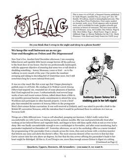 FLAG, a Frequent Fanzine Published by Andy Hooper, Member Fwa, at 11032 30Th Ave