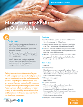 Management of Falls in Older Adults