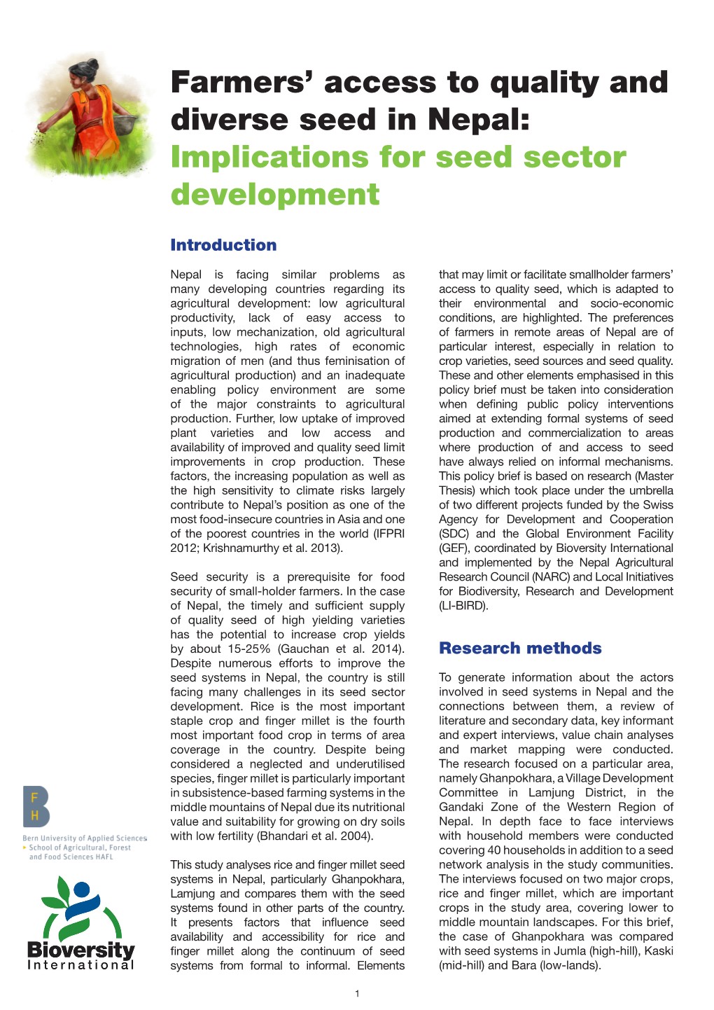 Farmers' Access to Quality and Diverse Seed in Nepal