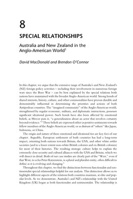 SPECIAL RELATIONSHIPS Australia and New Zealand in the Anglo-American World1