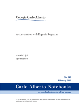A Conversation with Eugenio Regazzini