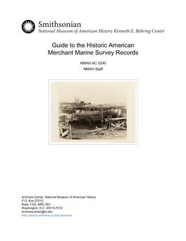 Guide to the Historic American Merchant Marine Survey Records