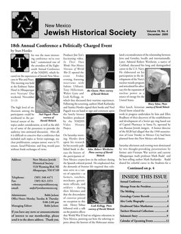 Jewish Historical Society Volume 19, No. 4